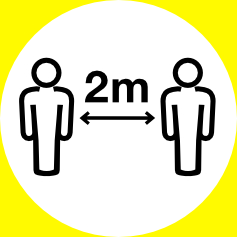 social distance two meter icon